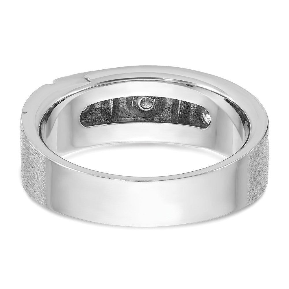 IB Goodman Mens Polished and Satin 1/4 carat Diamond Complete Ring - WBC