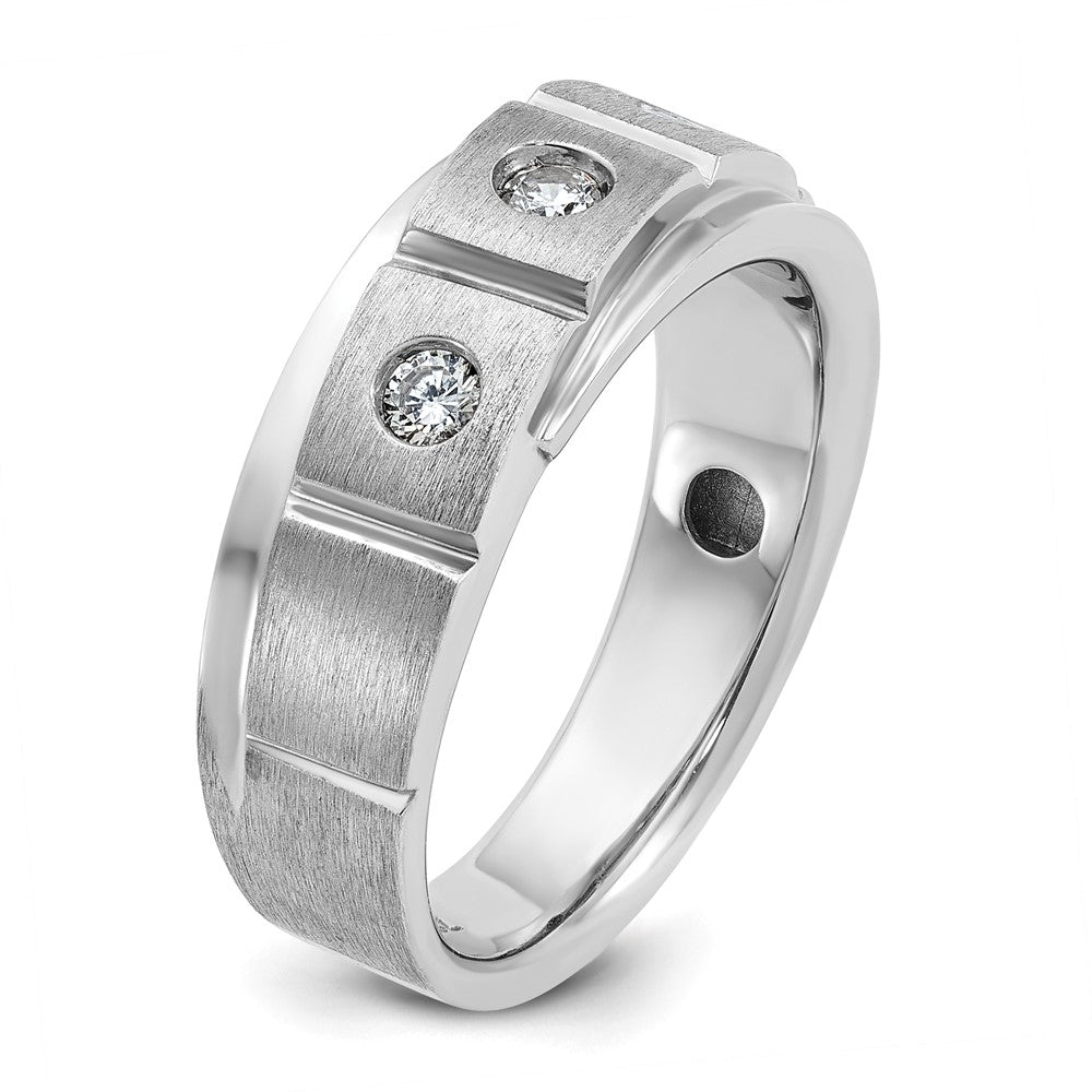 IB Goodman Mens Polished and Satin 1/4 carat Diamond Complete Ring - WBC