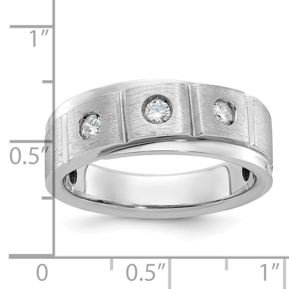 IB Goodman Mens Polished and Satin 1/4 carat Diamond Complete Ring - WBC