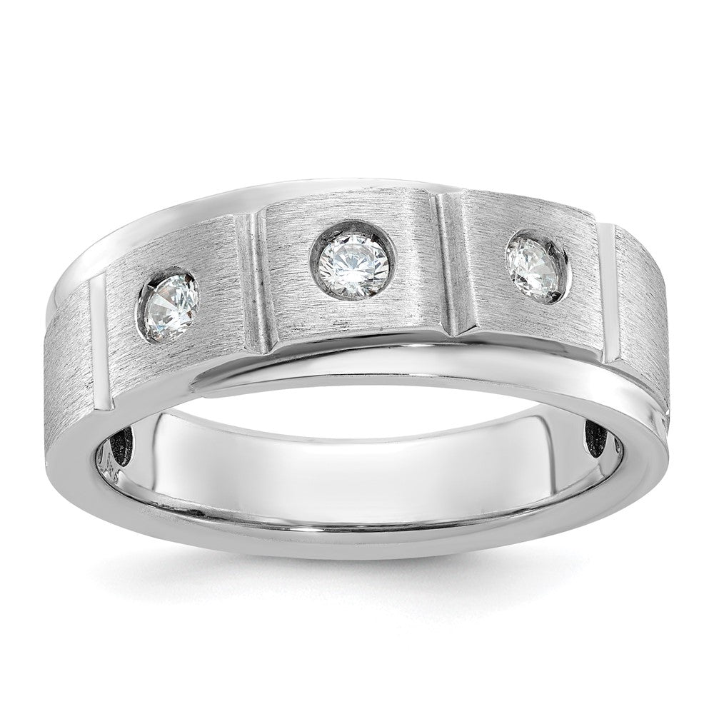 IB Goodman Mens Polished and Satin 1/4 carat Diamond Complete Ring - WBC