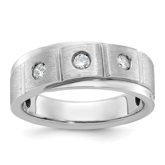 IB Goodman Mens Polished and Satin 1/4 carat Diamond Complete Ring - WBC