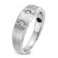 IBGoodman Men's Polished Satin and Grooved 3-Stone 1/5 Carat AA Quality Diamond Ring - WBC