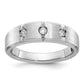 IBGoodman Men's Polished Satin and Grooved 3-Stone 1/5 Carat AA Quality Diamond Ring - WBC