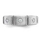 IBGoodman Men's Polished Satin and Grooved 3-Stone 1/5 Carat AA Quality Diamond Ring - WBC