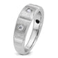 IBGoodman Men's Polished Satin and Grooved 3-Stone 1/5 Carat AA Quality Diamond Ring - WBC