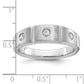 IBGoodman Men's Polished Satin and Grooved 3-Stone 1/5 Carat AA Quality Diamond Ring - WBC