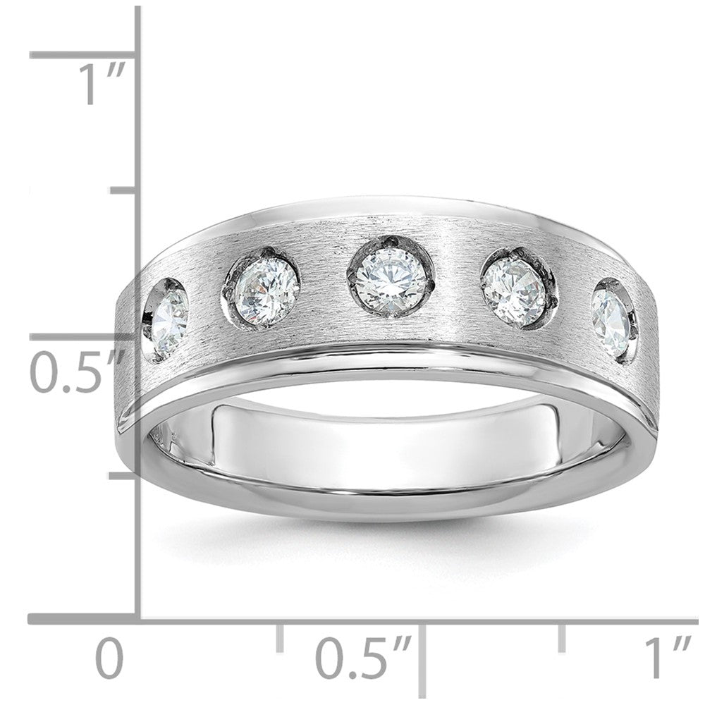 IB Goodman Mens Polished and Satin 1/2 carat Diamond Complete Ring - WBC