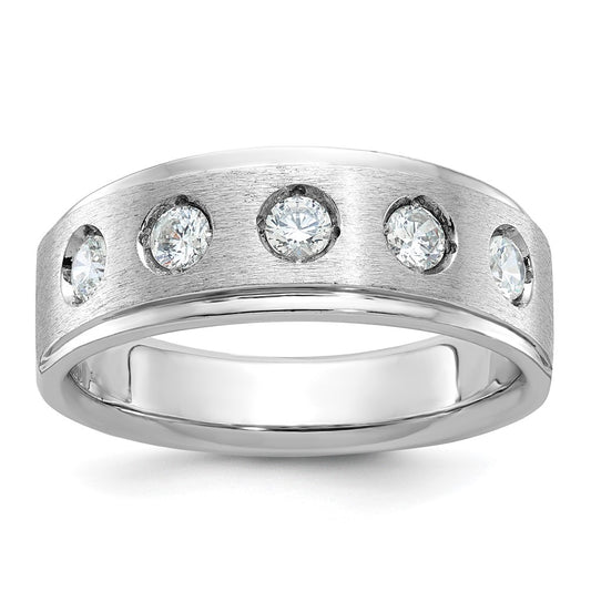 IB Goodman Mens Polished and Satin 1/2 carat Diamond Complete Ring - WBC