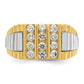 IB Goodman Two-tone Mens Polished and Textured 3-Row 1 Carat AA Quality Diamond Ring - WBC