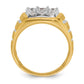 IBGoodman Two-tone with Rhodium Men's Polished Satin and Grooved 1 Carat AA Quality Diamond Ring - WBC