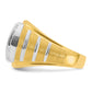 IBGoodman Two-tone with Rhodium Men's Polished Satin and Grooved 1 Carat AA Quality Diamond Ring - WBC