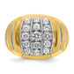 IBGoodman Two-tone with Rhodium Men's Polished Satin and Grooved 1 Carat AA Quality Diamond Ring - WBC