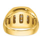 IBGoodman Two-tone with Rhodium Men's Polished Satin and Grooved 1 Carat AA Quality Diamond Ring - WBC