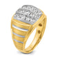 IBGoodman Two-tone with Rhodium Men's Polished Satin and Grooved 1 Carat AA Quality Diamond Ring - WBC