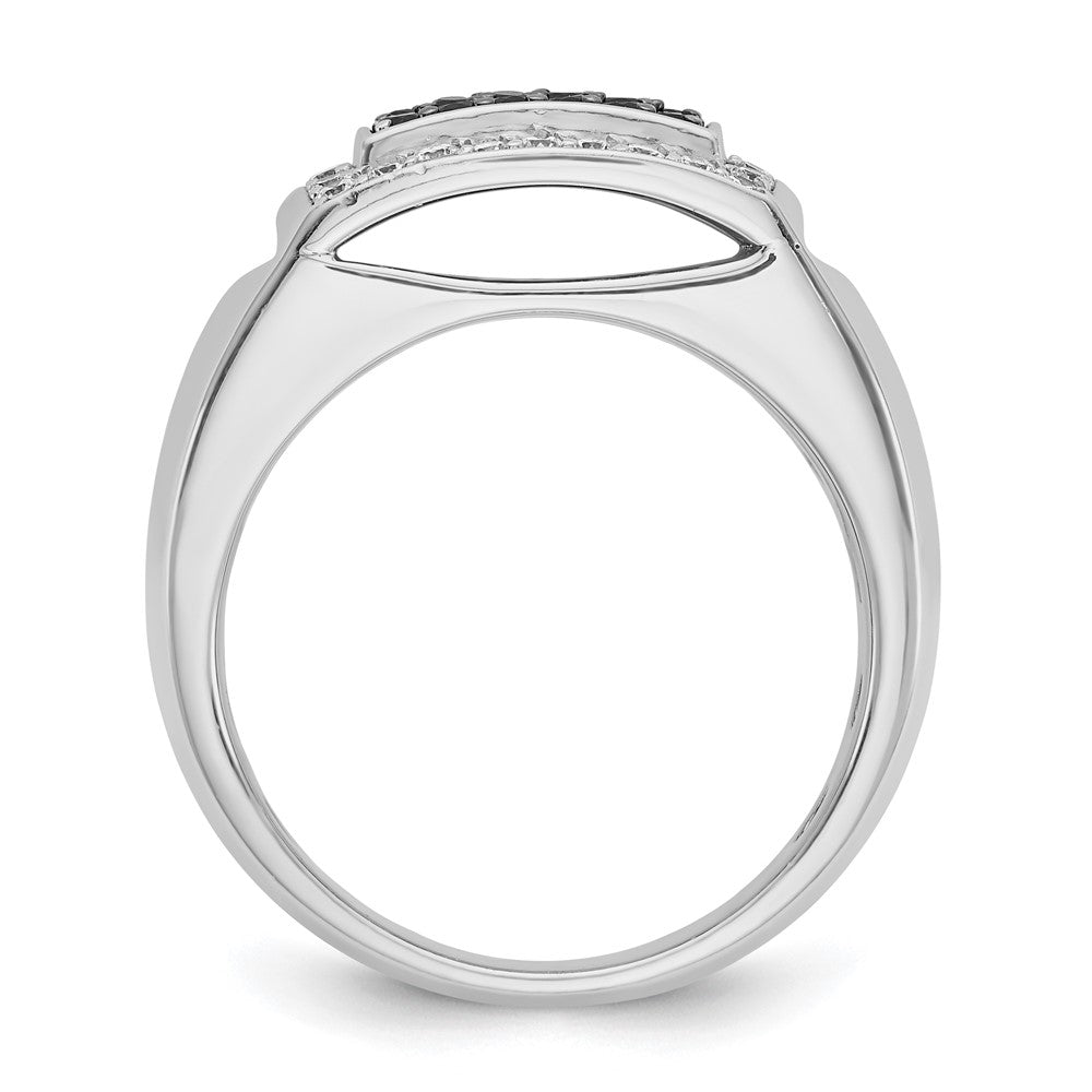 IBGoodman Men's Polished and Cut-Out 3/4 Carat AA Quality Black and Diamond Rectangle Ring - WBC