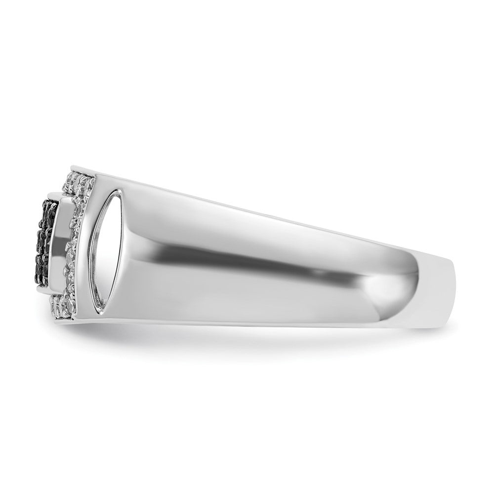IBGoodman Men's Polished and Cut-Out 3/4 Carat AA Quality Black and Diamond Rectangle Ring - WBC