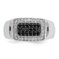 IBGoodman Men's Polished and Cut-Out 3/4 Carat AA Quality Black and Diamond Rectangle Ring - WBC