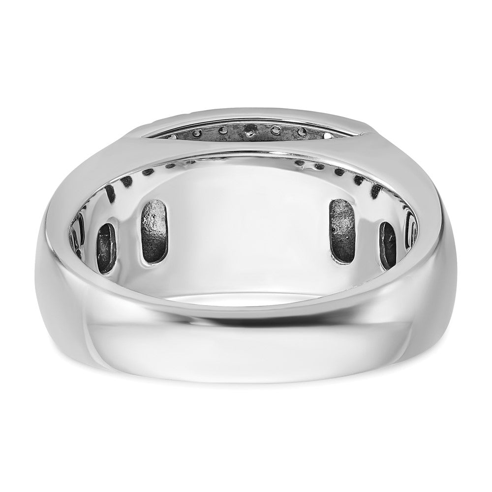 IBGoodman Men's Polished and Cut-Out 3/4 Carat AA Quality Black and Diamond Rectangle Ring - WBC