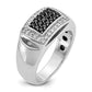 IBGoodman Men's Polished and Cut-Out 3/4 Carat AA Quality Black and Diamond Rectangle Ring - WBC