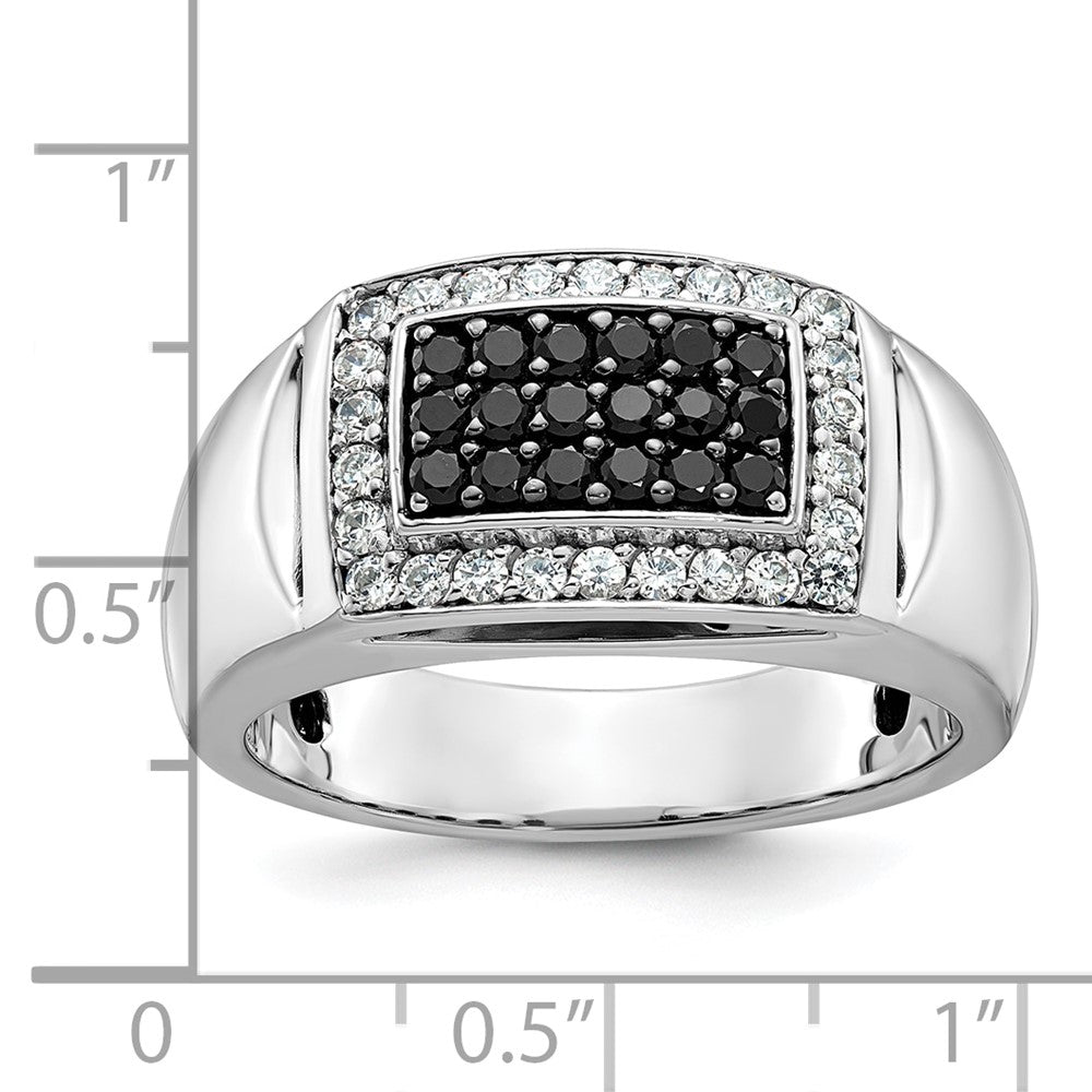 IBGoodman Men's Polished and Cut-Out 3/4 Carat AA Quality Black and Diamond Rectangle Ring - WBC