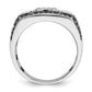 IBGoodman with Black Rhodium Men's Polished Satin and Cobblestone Textured Black and 5/8 Carat AA Quality Diamond Ring - WBC