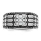 IBGoodman with Black Rhodium Men's Polished Satin and Cobblestone Textured Black and 5/8 Carat AA Quality Diamond Ring - WBC