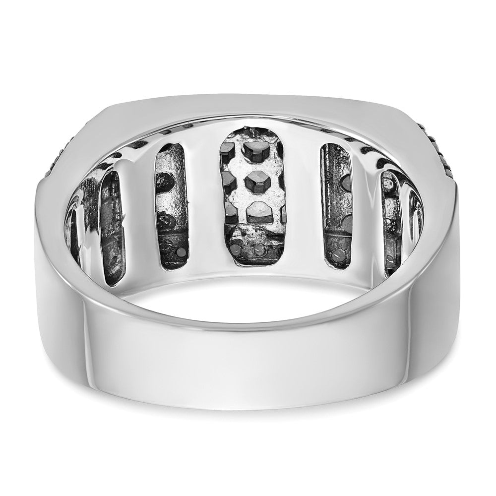 IBGoodman with Black Rhodium Men's Polished Satin and Cobblestone Textured Black and 5/8 Carat AA Quality Diamond Ring - WBC