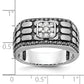 IBGoodman with Black Rhodium Men's Polished Satin and Cobblestone Textured Black and 5/8 Carat AA Quality Diamond Ring - WBC