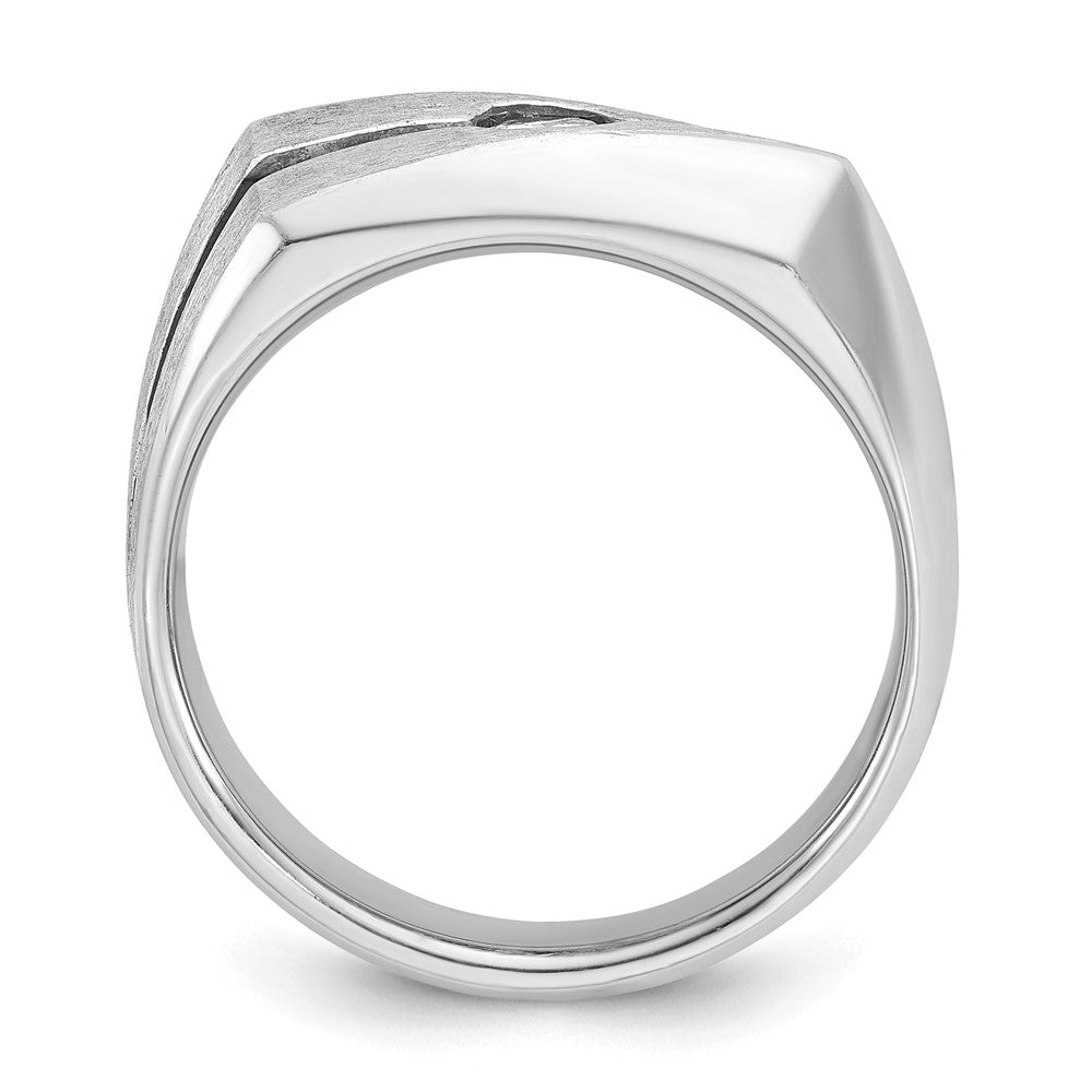 IB Goodman with Black Rhodium Mens Satin 1/5 carat Diamond Complete Ring - WBC