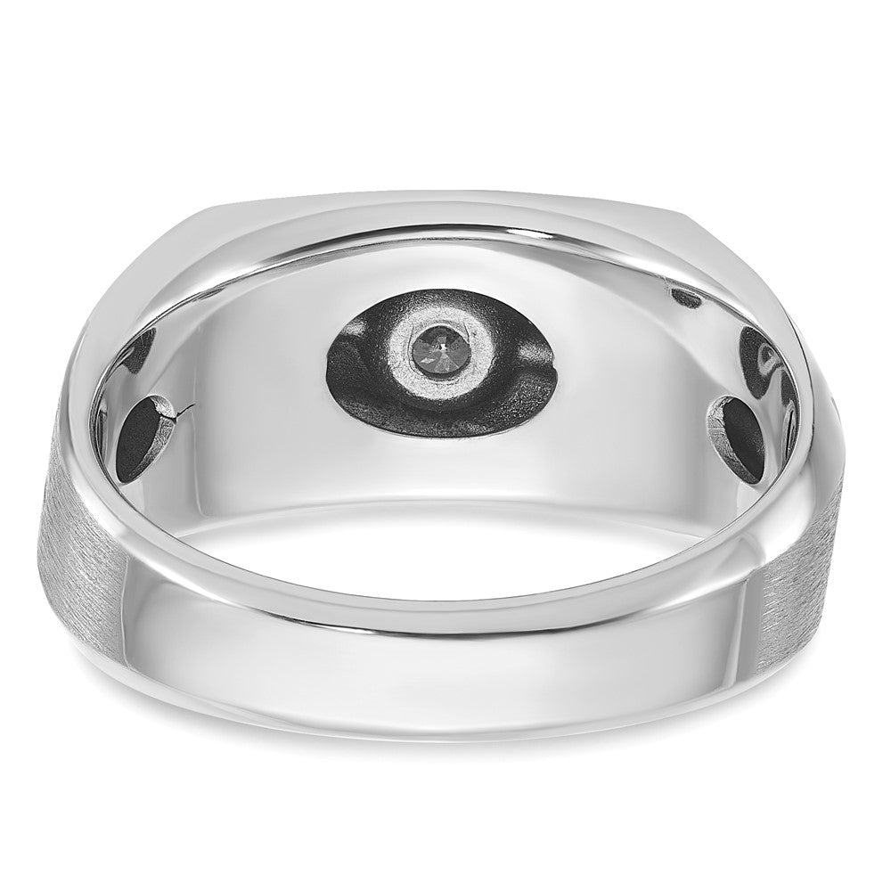 IB Goodman with Black Rhodium Mens Satin 1/5 carat Diamond Complete Ring - WBC
