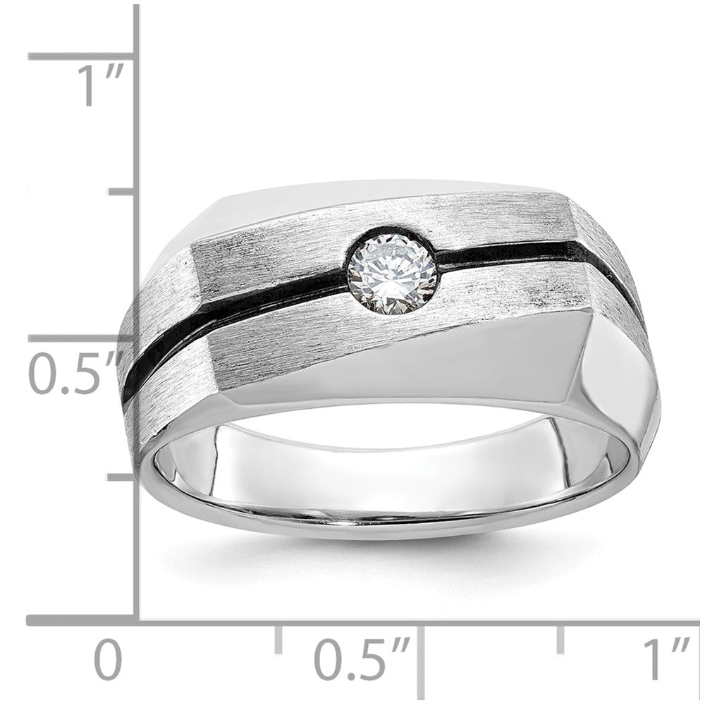 IB Goodman with Black Rhodium Mens Satin 1/5 carat Diamond Complete Ring - WBC