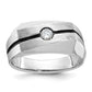 IB Goodman with Black Rhodium Mens Satin 1/5 carat Diamond Complete Ring - WBC