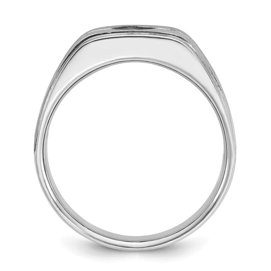 IB Goodman with Black Rhodium Mens Satin 1/5 carat Diamond Complete Ring - WBC
