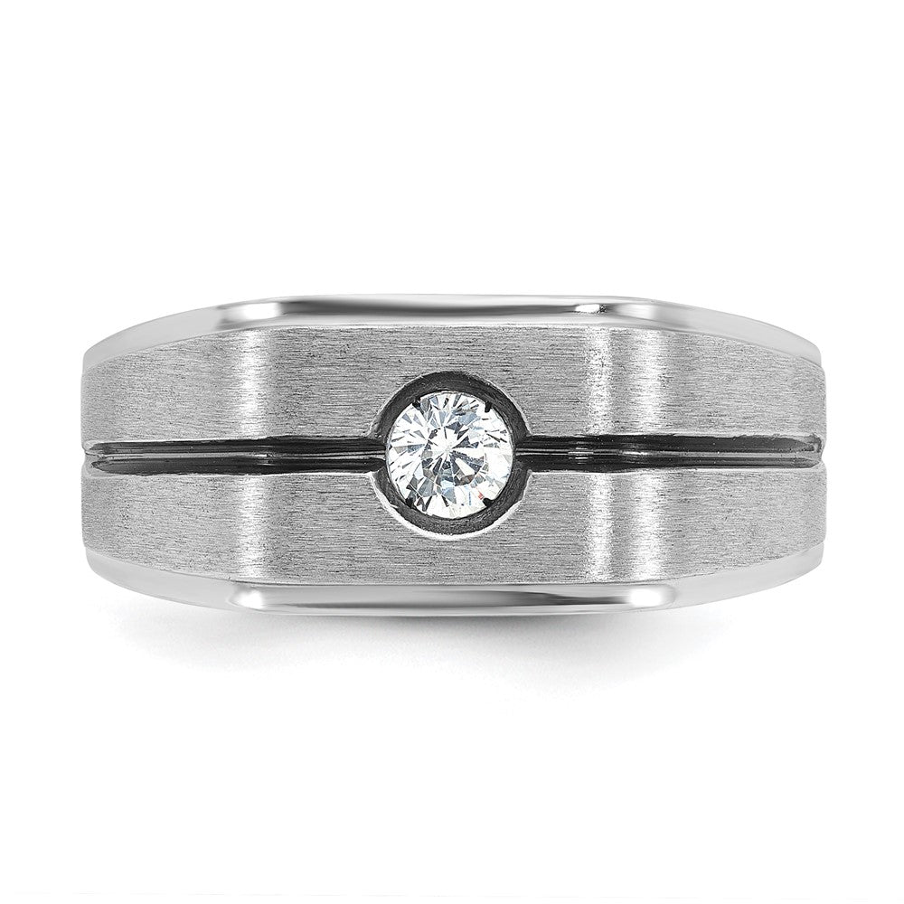 IB Goodman with Black Rhodium Mens Satin 1/5 carat Diamond Complete Ring - WBC