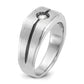 IB Goodman with Black Rhodium Mens Satin 1/5 carat Diamond Complete Ring - WBC