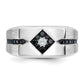 IB Goodman with Black Rhodium Satin 5/8 carat Black and Diamond Complete Mens Ring - WBC