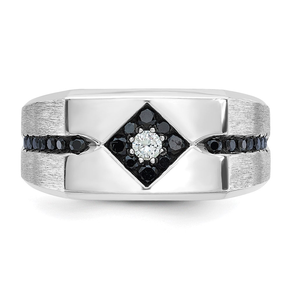 IB Goodman with Black Rhodium Satin 5/8 carat Black and Diamond Complete Mens Ring - WBC
