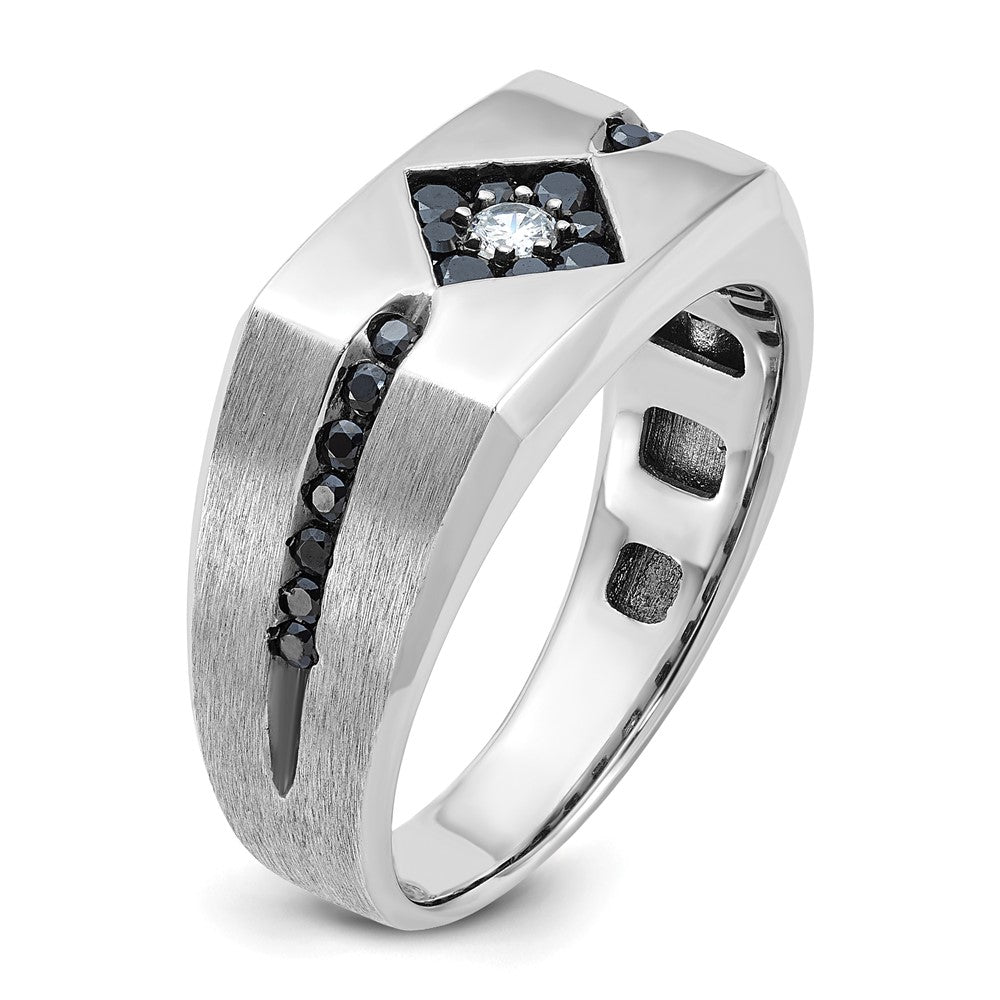 IB Goodman with Black Rhodium Satin 5/8 carat Black and Diamond Complete Mens Ring - WBC