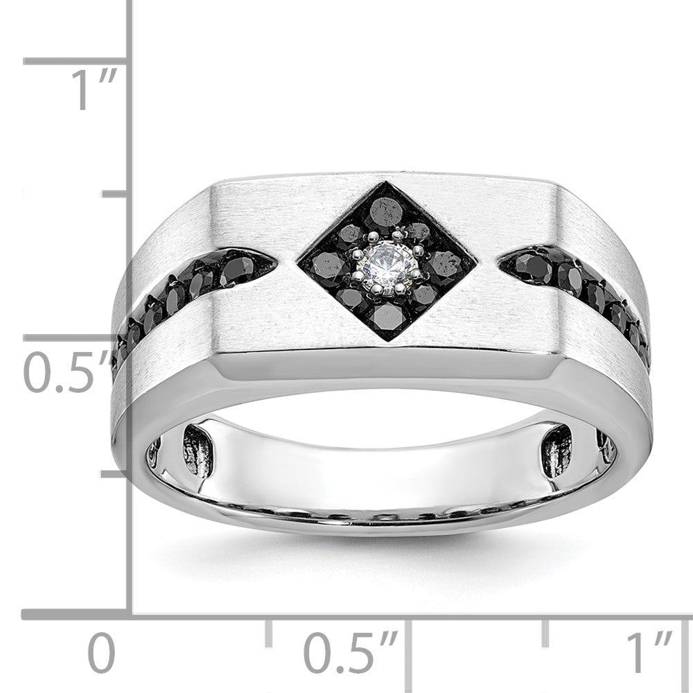 IB Goodman with Black Rhodium Satin 5/8 carat Black and Diamond Complete Mens Ring - WBC