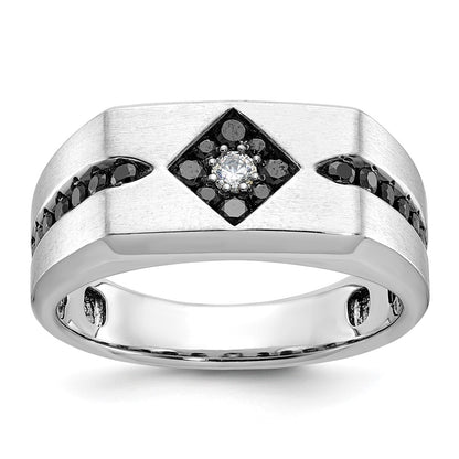 IB Goodman with Black Rhodium Satin 5/8 carat Black and Diamond Complete Mens Ring - WBC