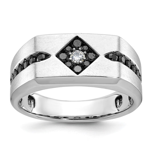 IB Goodman with Black Rhodium Satin 5/8 carat Black and Diamond Complete Mens Ring - WBC