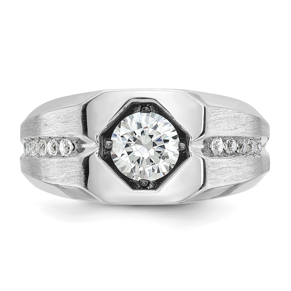 IB Goodman Mens Polished and Satin 1/5 carat Diamond Semi-mount Ring - WBC
