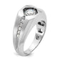 IB Goodman Mens Polished and Satin 1/5 carat Diamond Semi-mount Ring - WBC