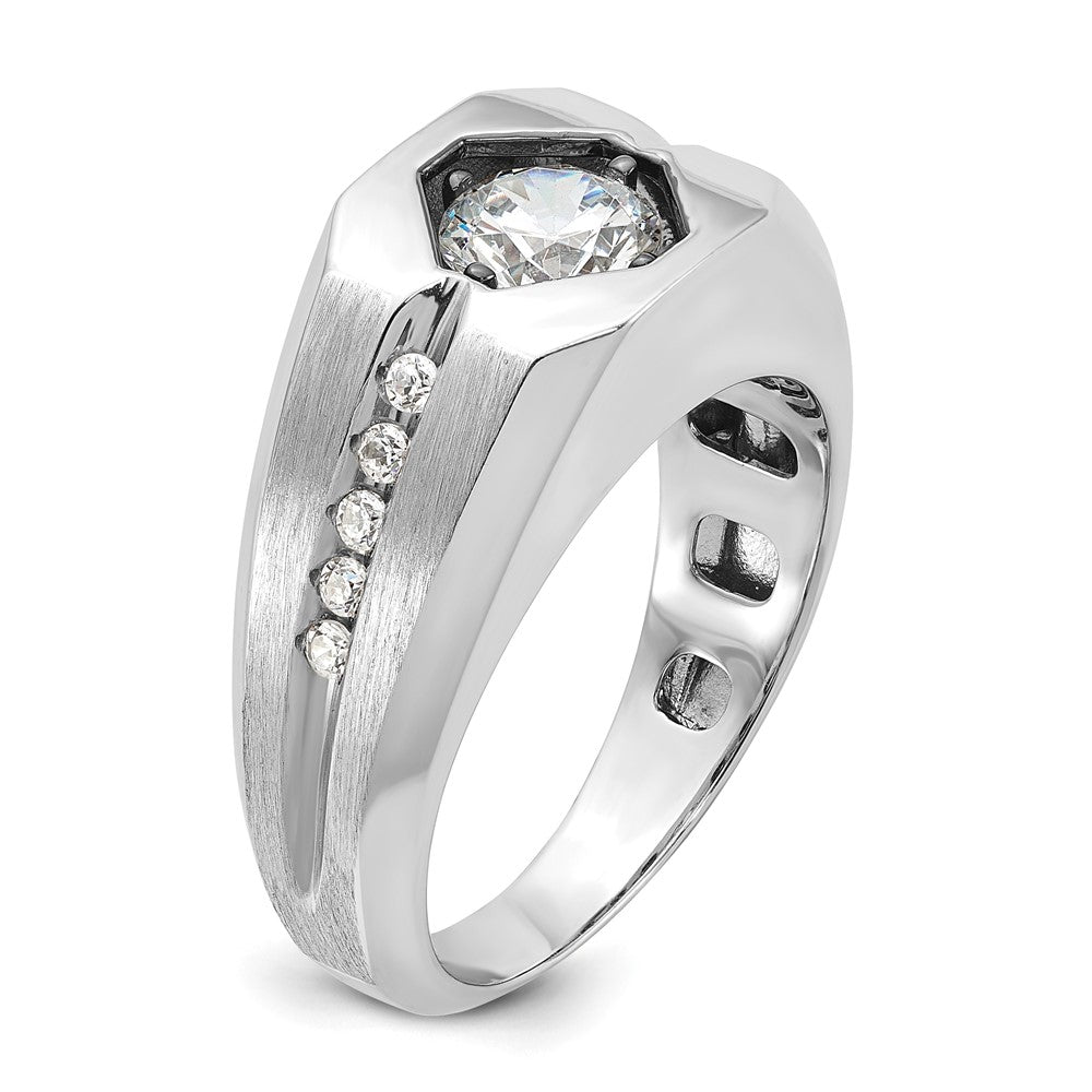 IB Goodman Mens Polished and Satin 1/5 carat Diamond Semi-mount Ring - WBC