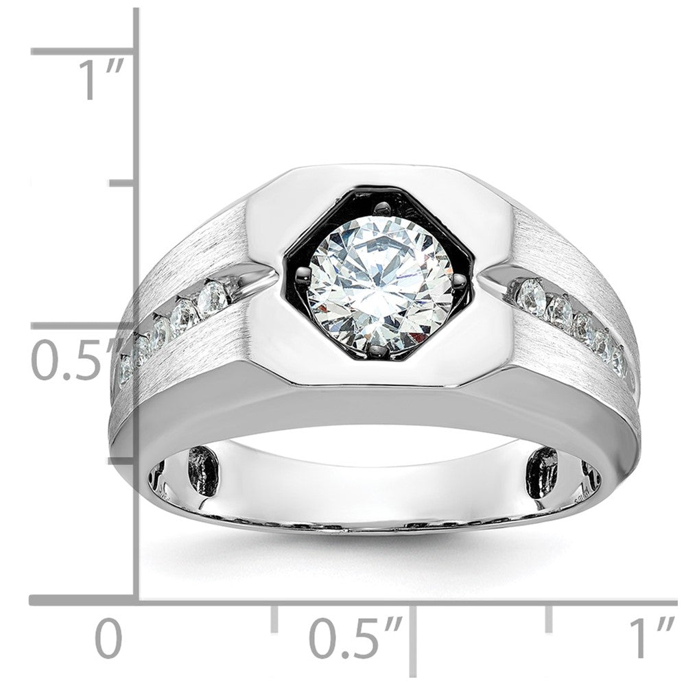 IB Goodman Mens Polished and Satin 1/5 carat Diamond Semi-mount Ring - WBC