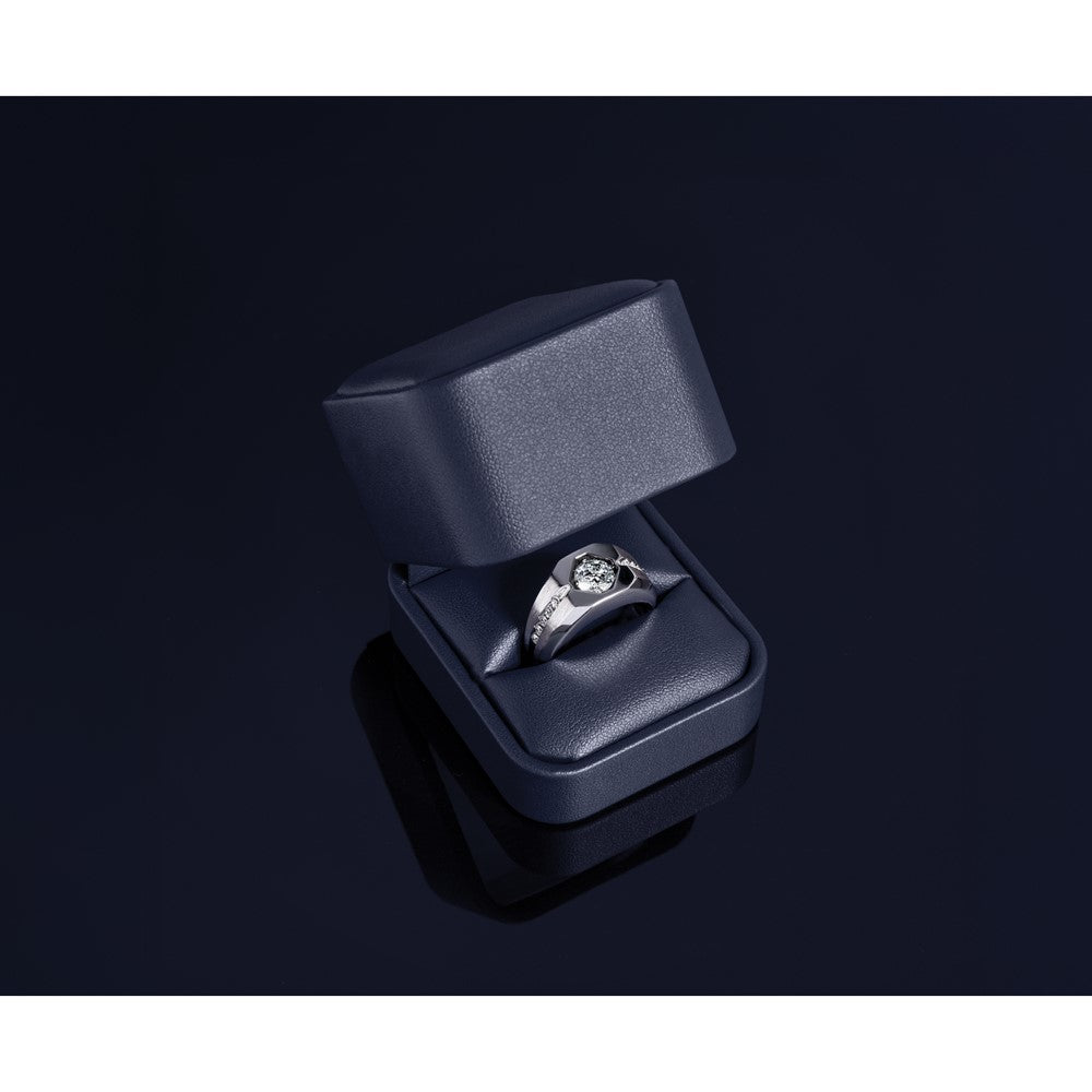 IB Goodman Mens Polished and Satin 1/5 carat Diamond Semi-mount Ring - WBC