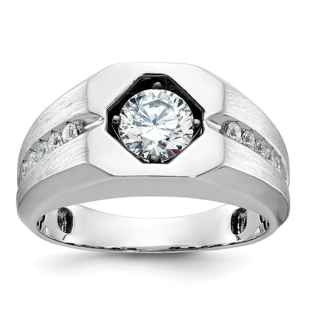 IB Goodman Mens Polished and Satin 1/5 carat Diamond Semi-mount Ring - WBC