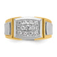 IBGoodman with Rhodium Men's Polished and Satin 1/2 Carat AA Quality Diamond Cluster Ring - WBC
