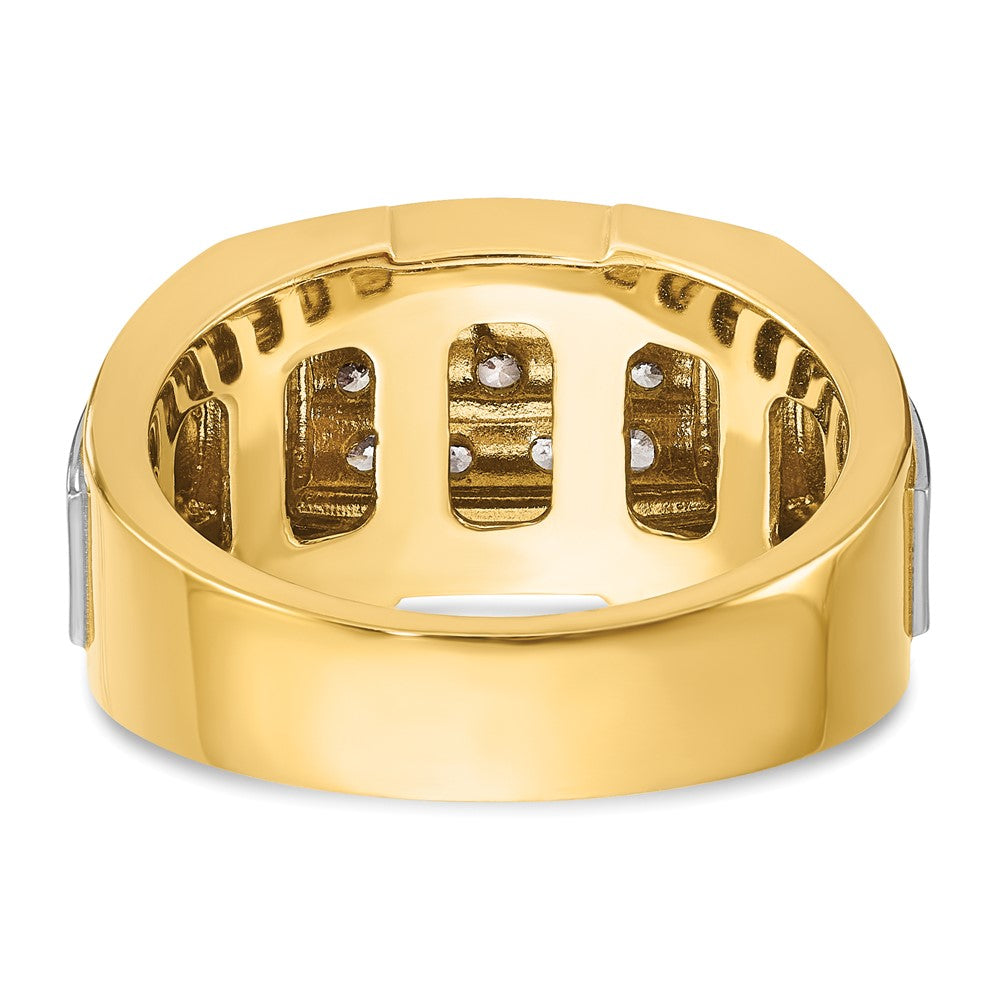 IBGoodman with Rhodium Men's Polished and Satin 1/2 Carat AA Quality Diamond Cluster Ring - WBC