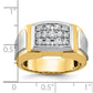 IBGoodman with Rhodium Men's Polished and Satin 1/2 Carat AA Quality Diamond Cluster Ring - WBC